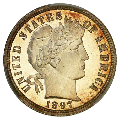 1897 10C CACG PR66+CAM - Barber Dime - Attractive Gem Proof