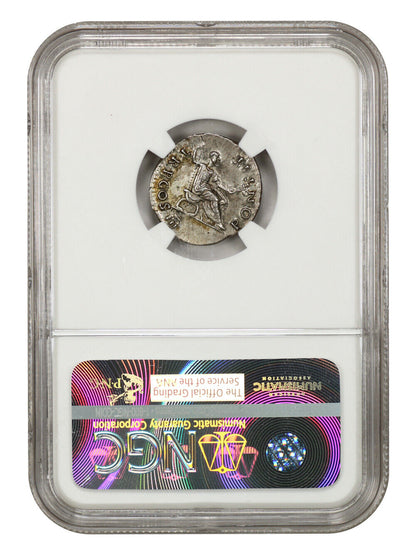 Ancient Roman: Titus (AD 79-81) AR Denarius NGC Choice AU