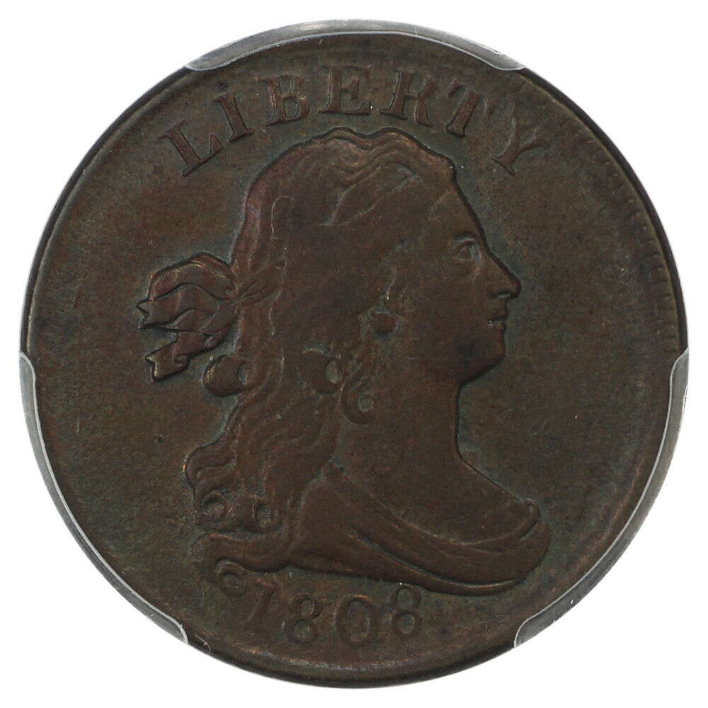 1808 1/2C PCGS VF35 - Draped Bust Half Cent - Tough Date