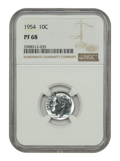 1954 10C NGC PR68 - Roosevelt Dime