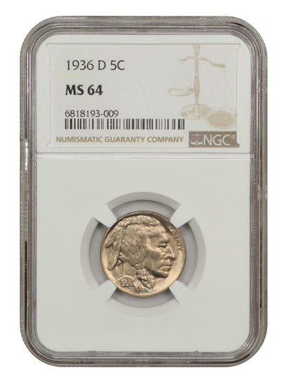 1936-D 5C NGC MS64