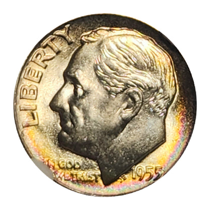 1955 D Dime Roosevelt NGC MS-68 - PRETTY COLORS!