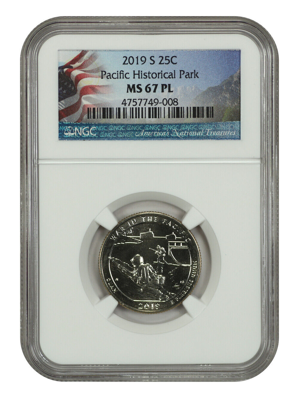 2019-S 25C War in the Pacific NP NGC PL67 - Type 1 - Clad