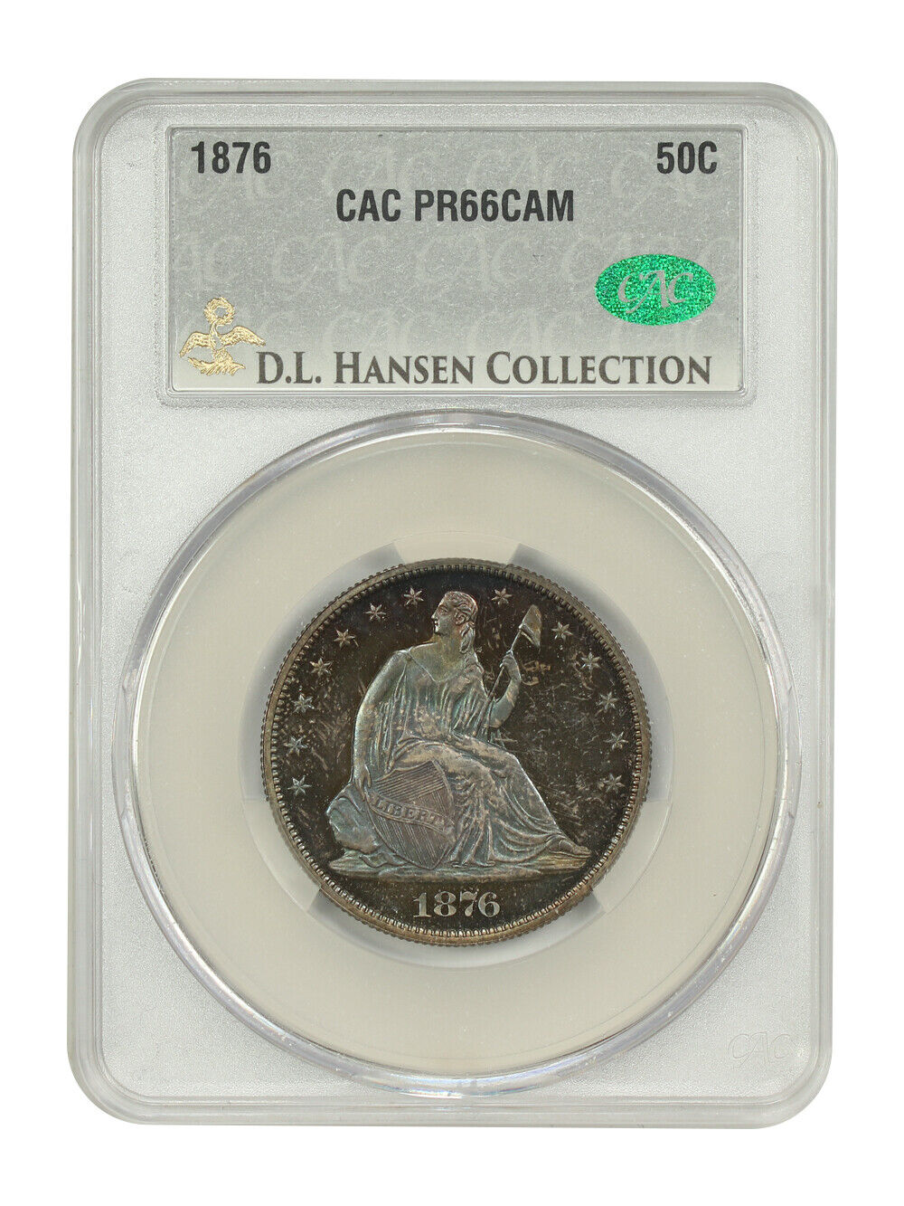 1876 50C CACG PR66CAM ex: D.L. Hansen - Liberty Seated Half Dollar