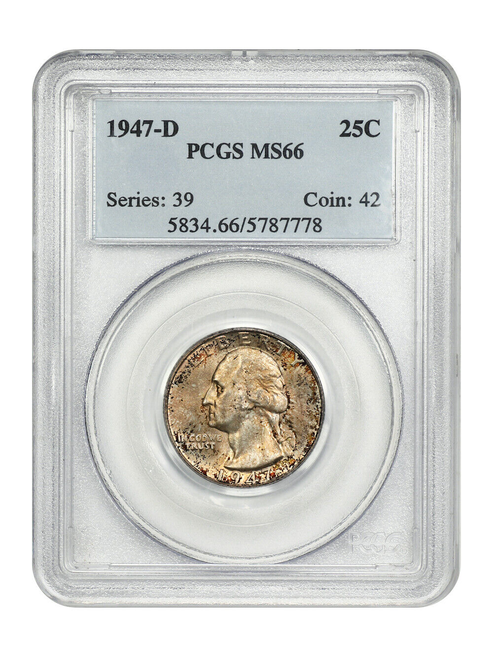 1947-D 25C PCGS MS66