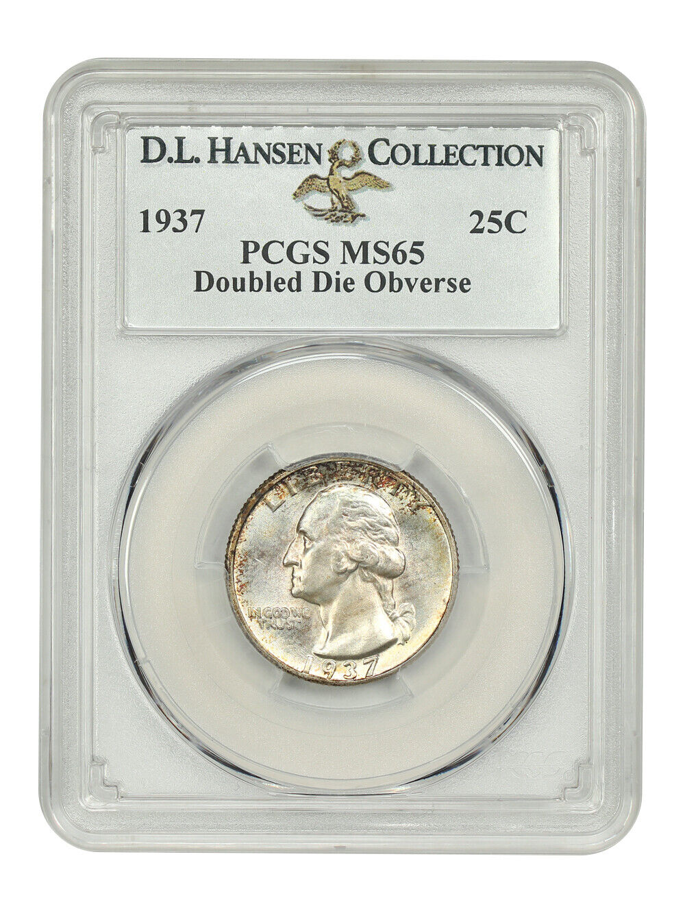 1937 25C PCGS MS65 (Doubled Die Obverse) ex: D.L. Hansen - Washington Quarter