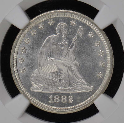 1882 Seated Liberty Quarter 25C NGC MS67+