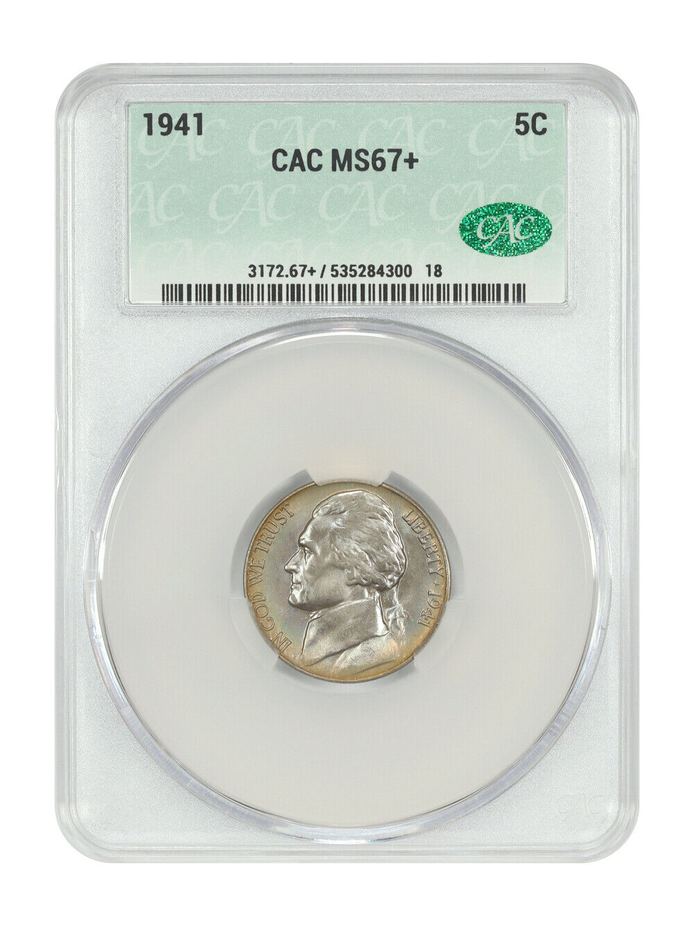 1941 5C CACG MS67+ - Jefferson Nickel - Low Pop!