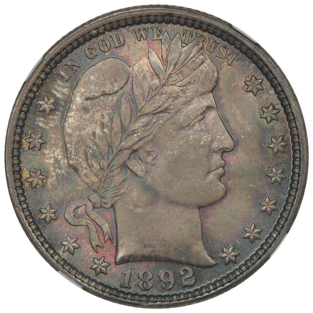 1892 25C NGC MS66+ - Barber Quarter - Popular First Year Issue