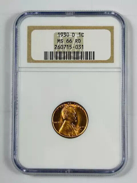 1930 D Small Cents Lincoln Penny NGC MS-66 RD