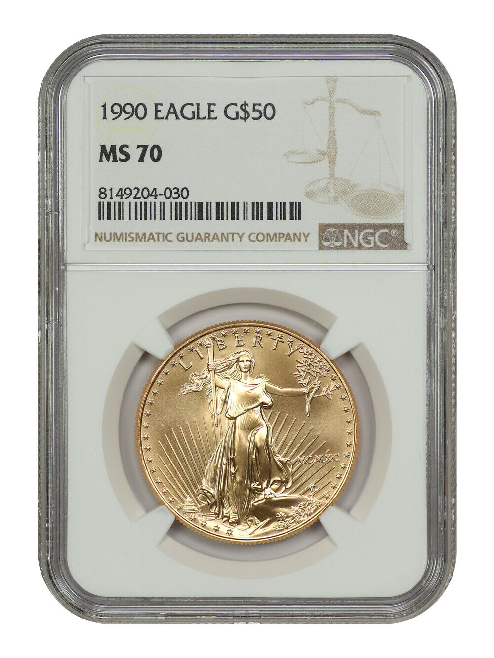 1990 $50 Gold Eagle NGC MS70 - $50 Gold Eagles