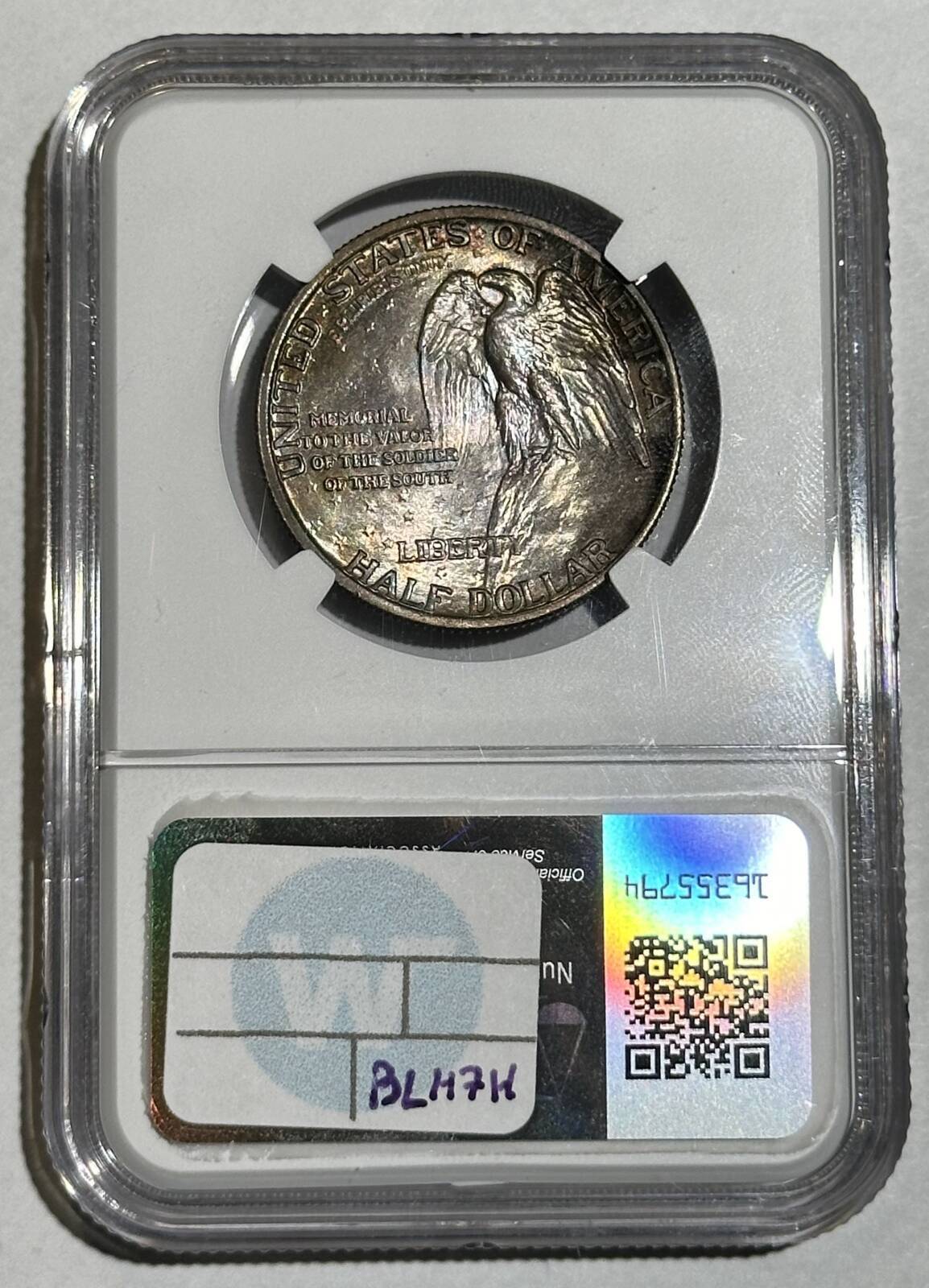 1925 P Classic Commem Stone Mountain NGC MS-68 STONE MOUNTAIN Rainbow Toning