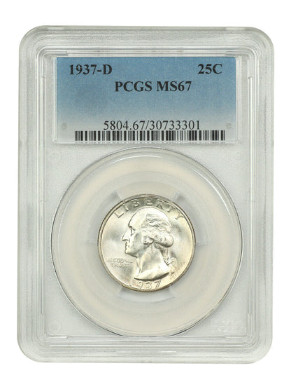 1937-D 25C PCGS MS67 - Washington Quarter