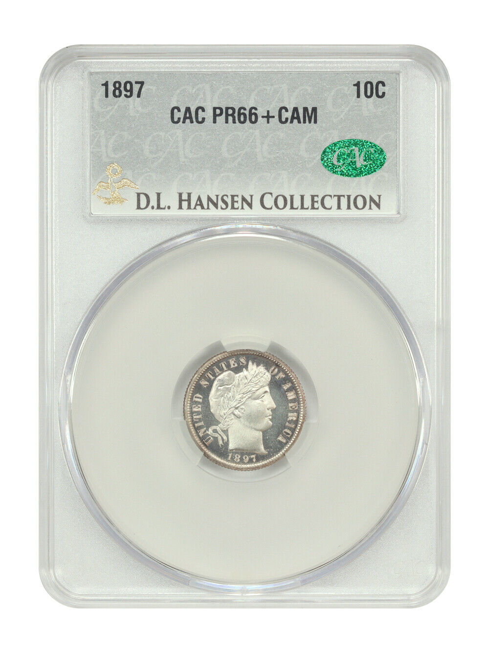 1897 10C CACG PR66+CAM ex: D.L. Hansen - Barber Dime