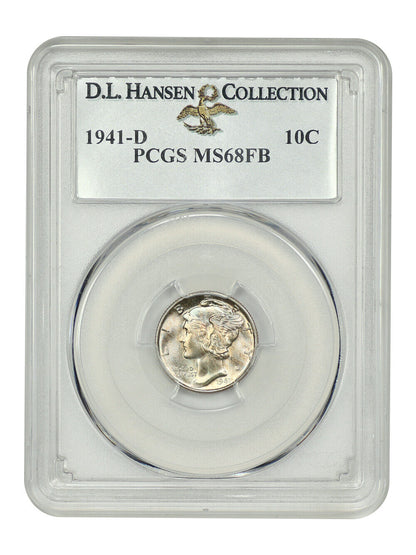 1941-D 10C PCGS MS68FB ex: D.L. Hansen