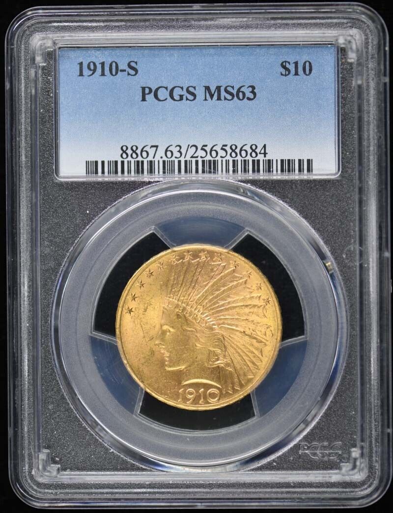 1910-S $10 Indian Head PCGS MS63