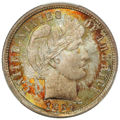 1897 10C CACG MS66+ ex: D.L. Hansen - Barber Dime