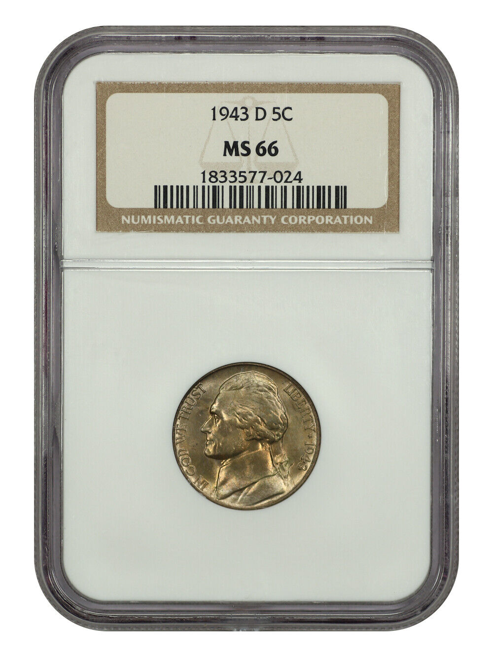 1943-D 5C NGC MS66 - Jefferson Nickel