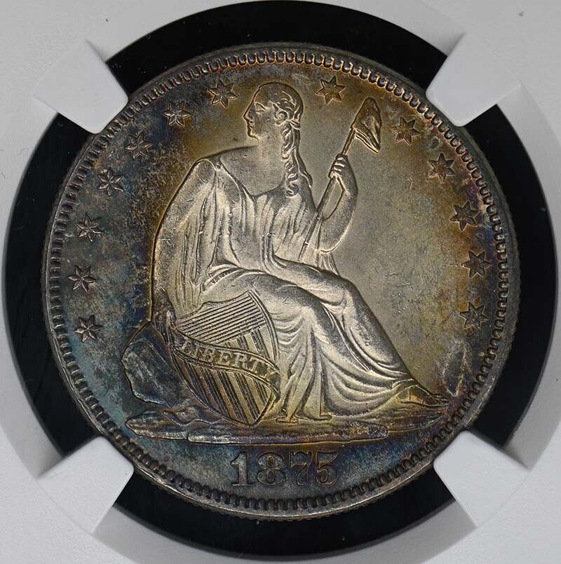 1875 Seated Liberty Half Dollar - Motto 50C NGC MS65