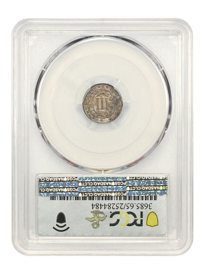 1865 3cS PCGS MS65 ex: D.L. Hansen