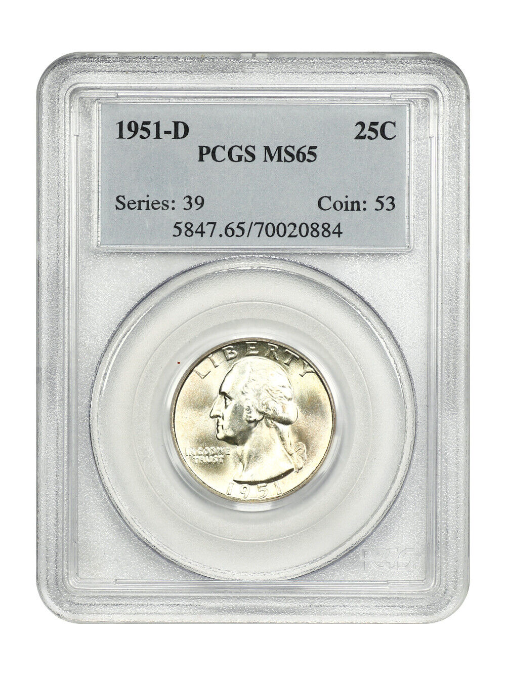 1951-D 25C PCGS MS65