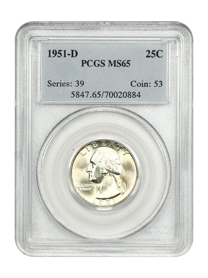 1951-D 25C PCGS MS65