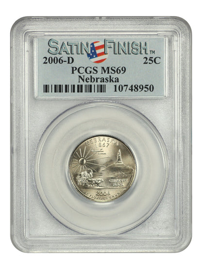 2006-D 25C Nebraska PCGS SP69 (Satin Finish) - Washington 50 States Quarters