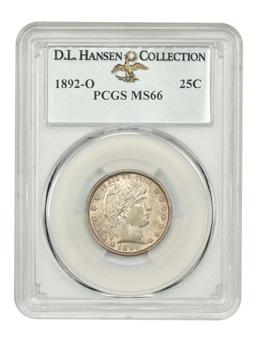 1892-O 25C PCGS MS66 ex: D.L. Hansen