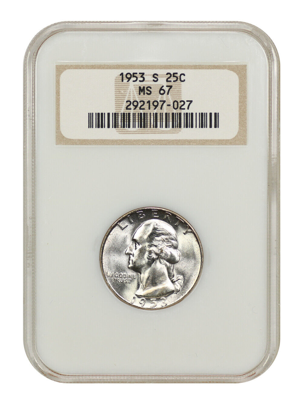 1953-S 25C NGC MS67