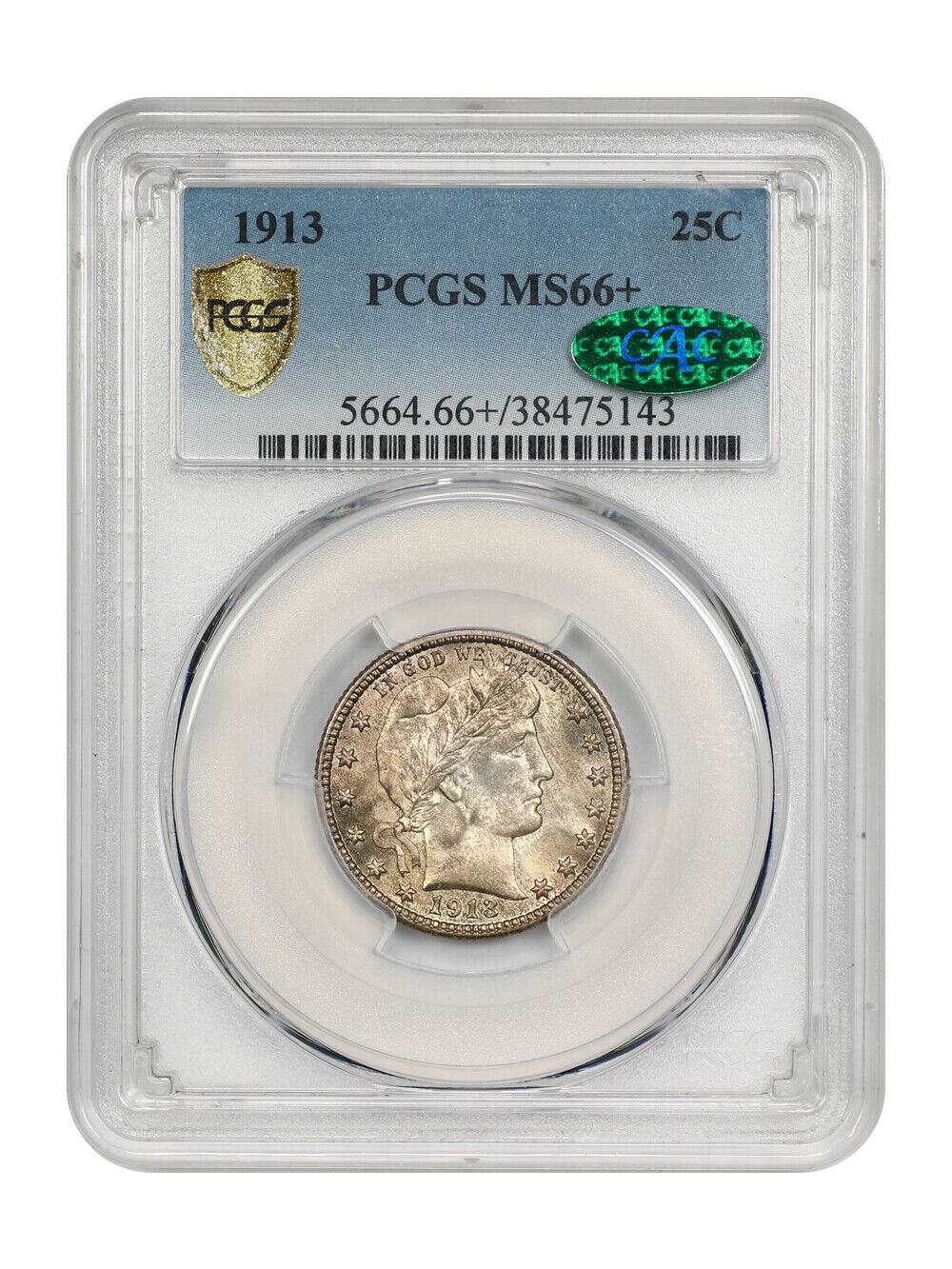 1913 25C PCGS/CAC MS66+