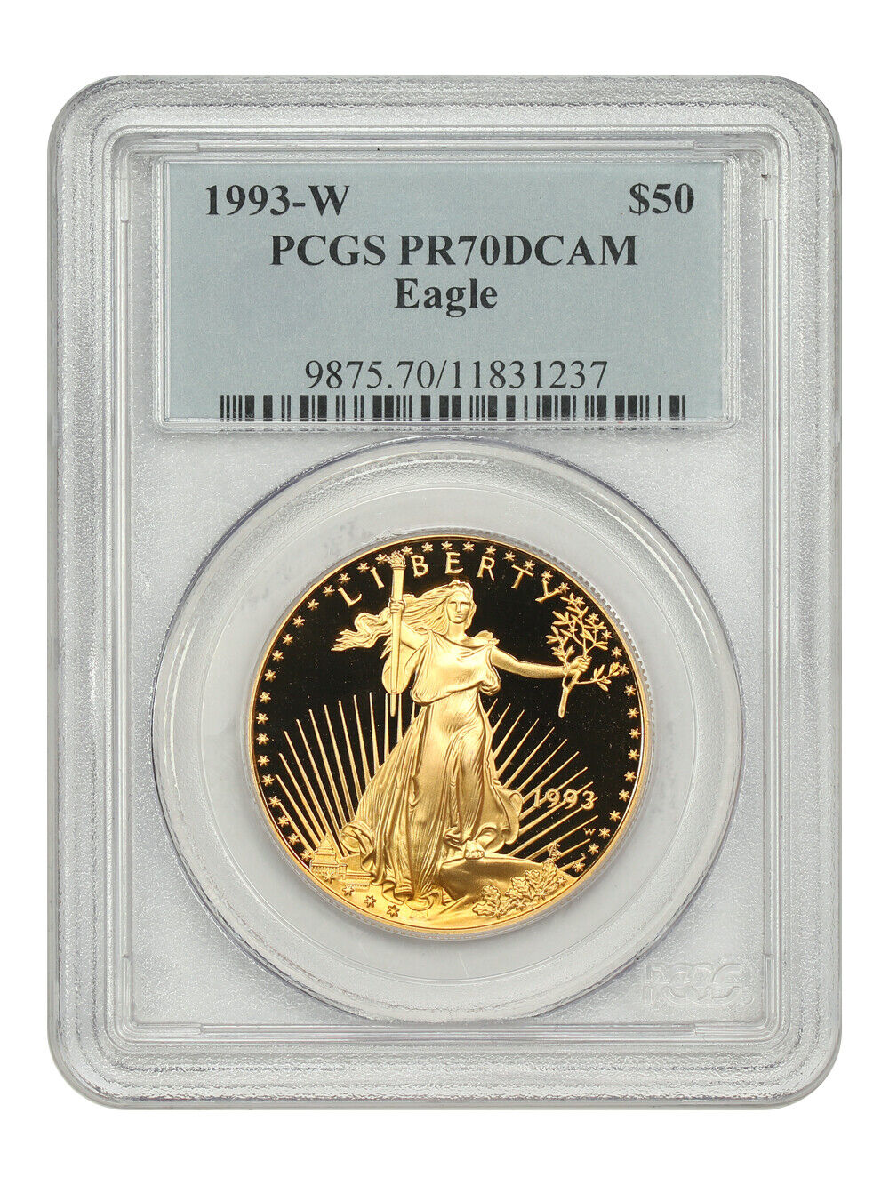 1993-W $50 Gold Eagle PCGS PR70DCAM - $50 Gold Eagles