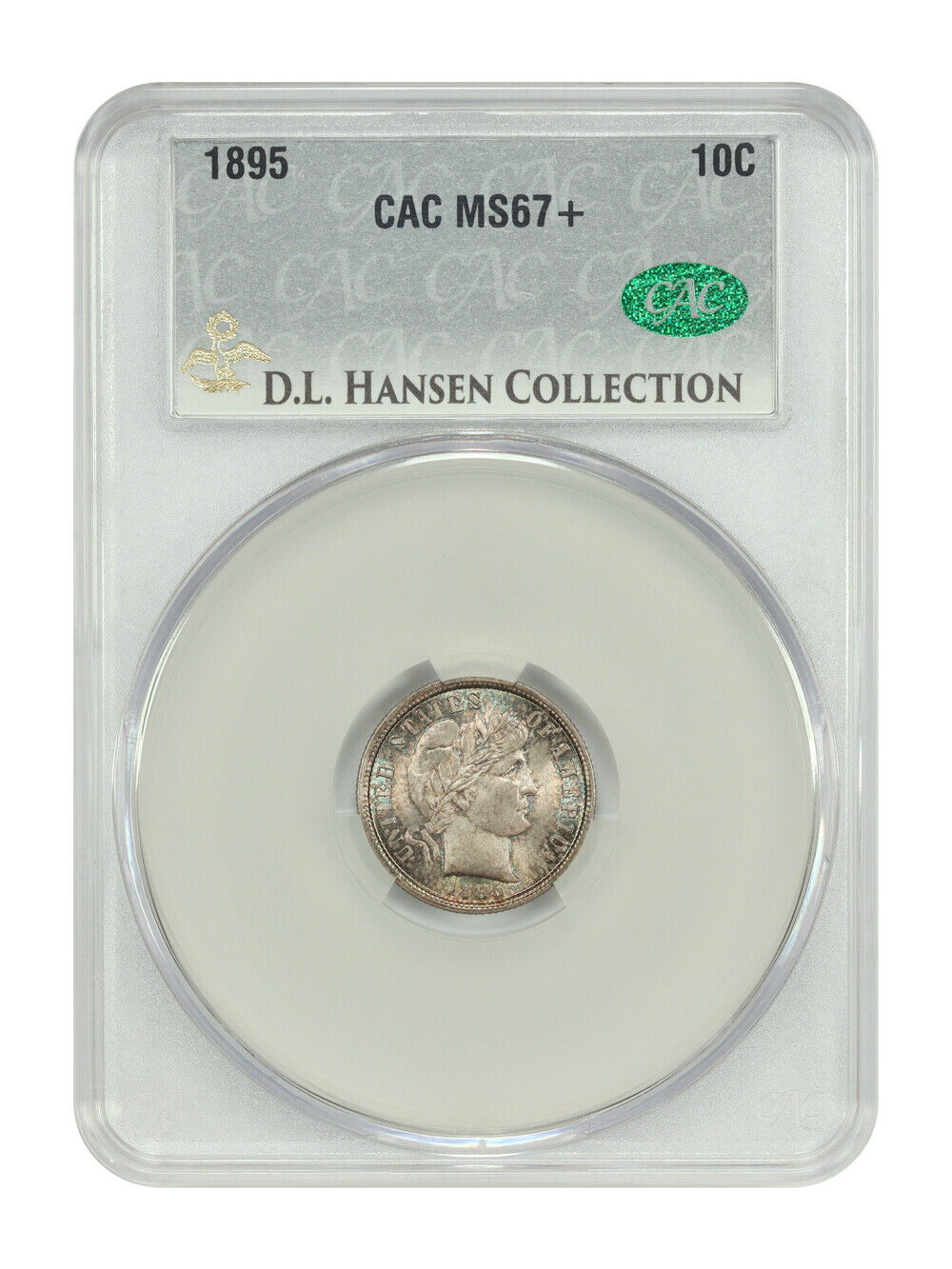 1895 10C CACG MS67+ ex: D.L. Hansen  - Barber Dime