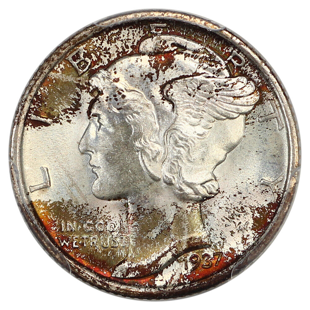 1937-D 10C PCGS MS68FB ex: D.L. Hansen