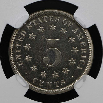 1870 Shield 5C NGC PR67