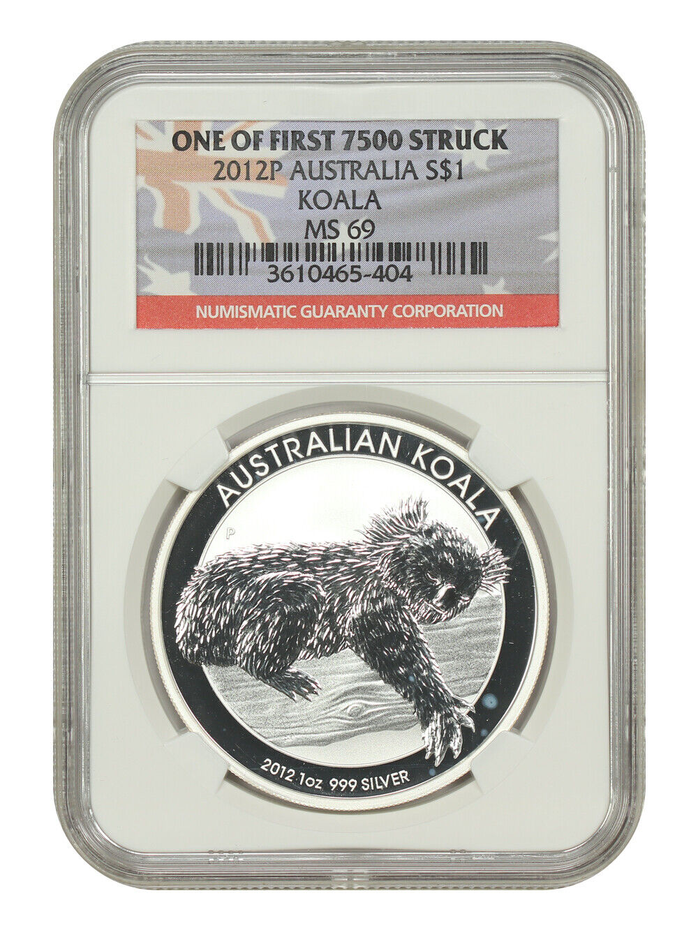 Australia: 2012P $1 Silver Koala NGC MS69 (1 of First 7500 Struck) - Other