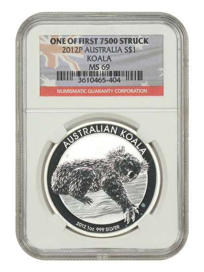 Australia: 2012P $1 Silver Koala NGC MS69 (1 of First 7500 Struck) - Other